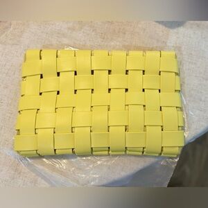 Yellow woven quilted bag/purse
